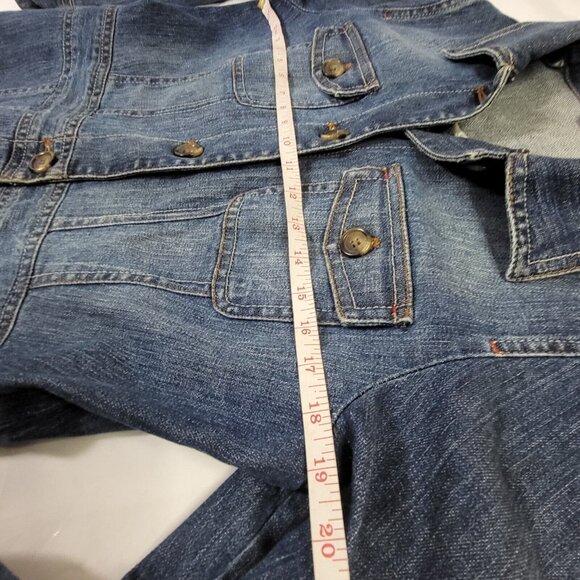 Liz Claiborne Jean Jacket Blue Collared  Denim Women's Medium Button - Picture 10 of 16